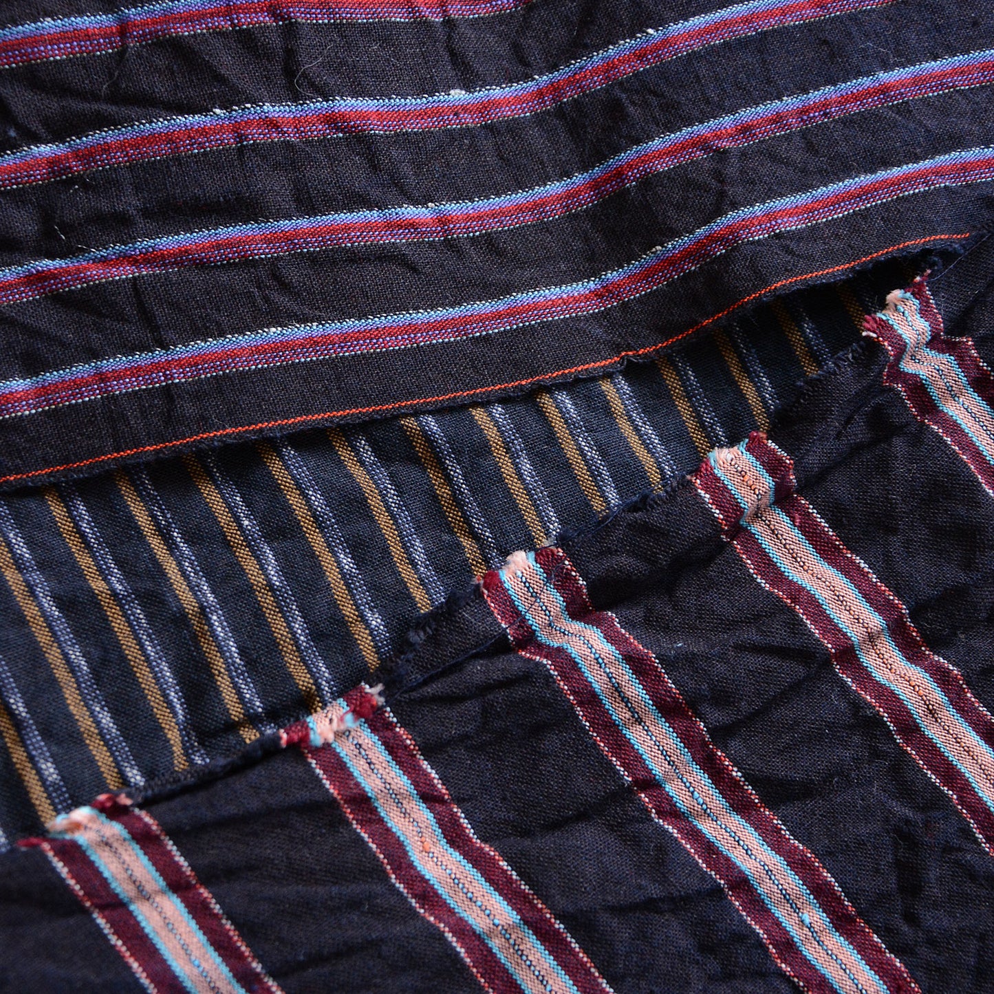Vintage Japanese Fabric Scraps Set Cotton Stripe Pattern Vintage B9