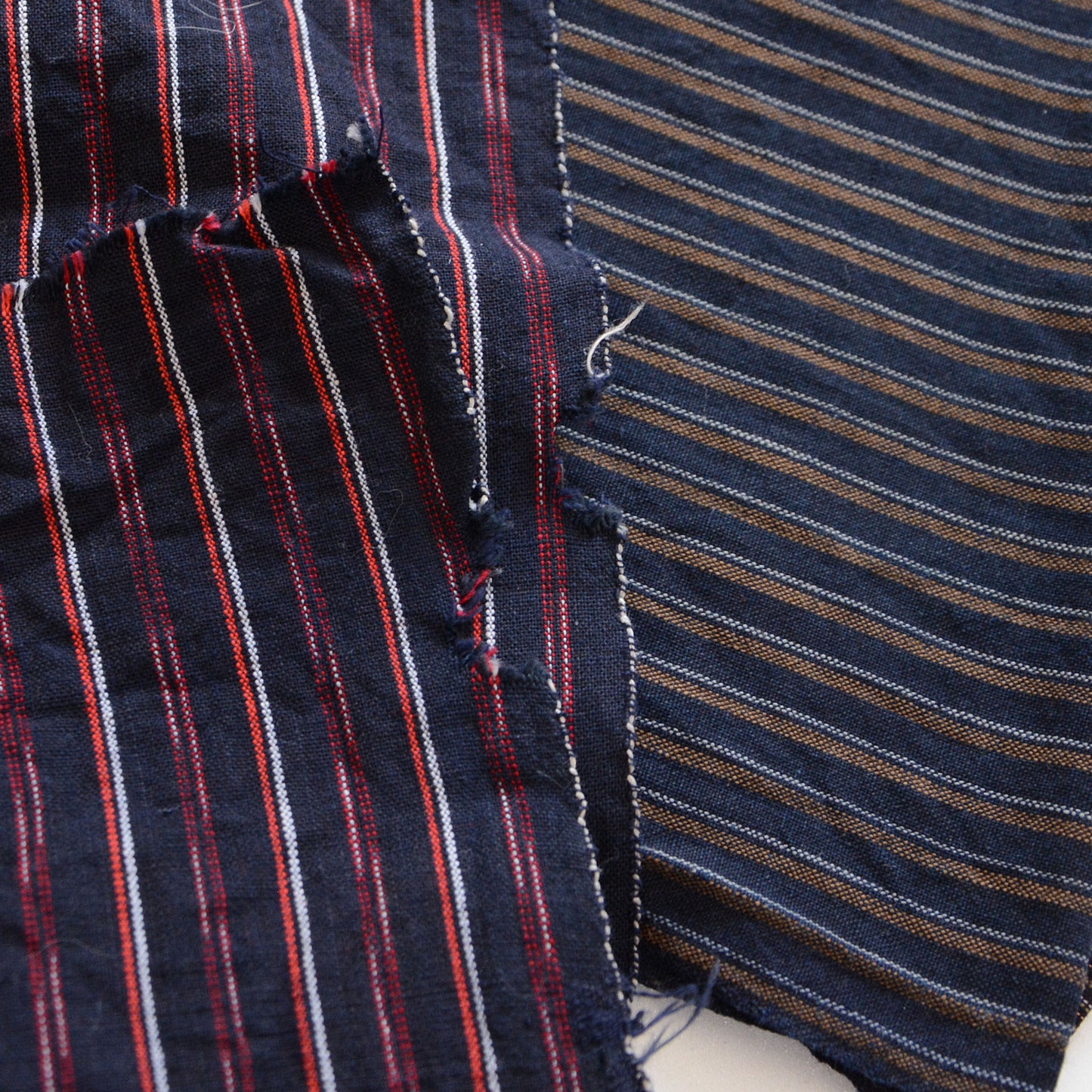 Japanese Fabric Scraps Set Cotton Stripe Pattern Vintage B7