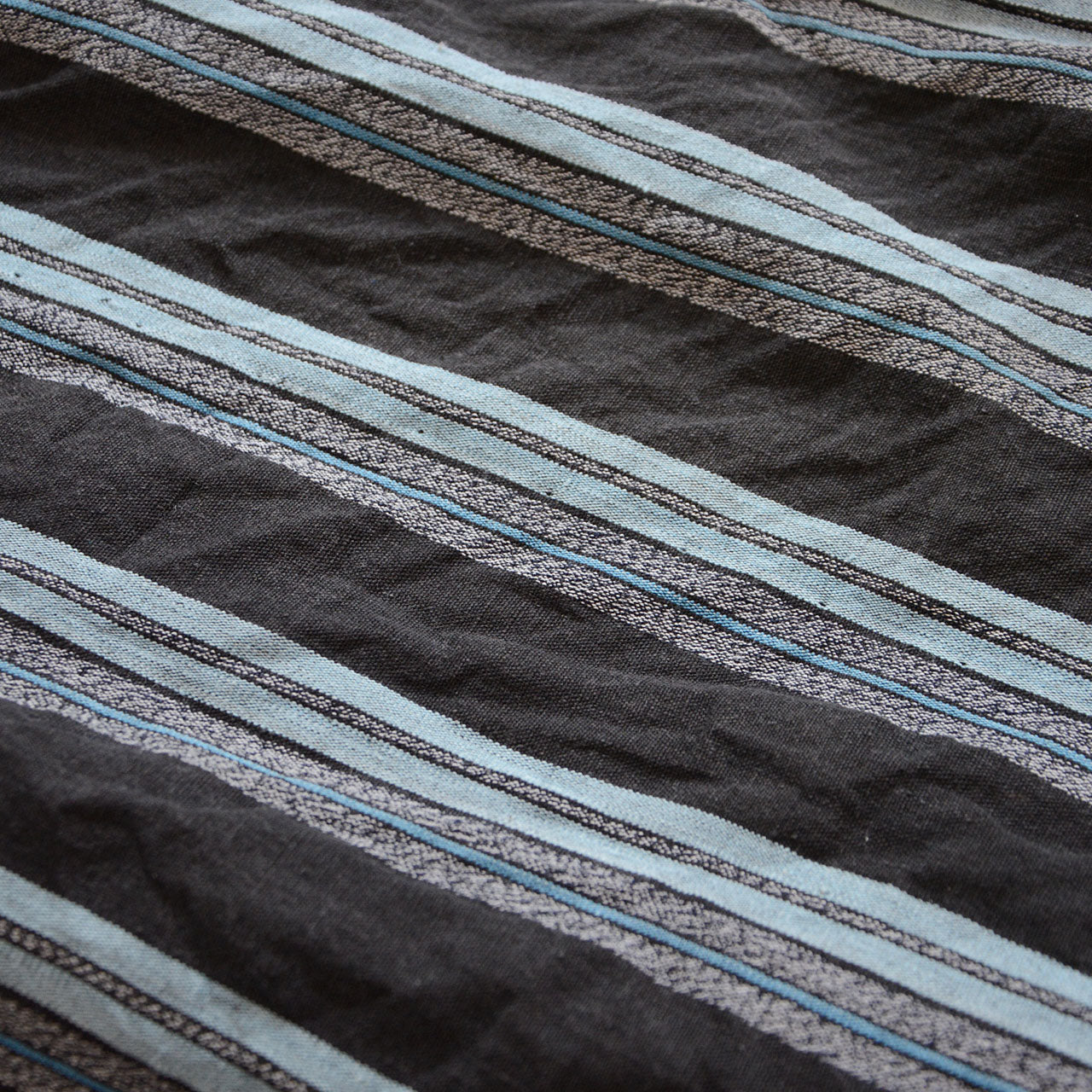 black striped noragi jacket with mid-century Japanese design