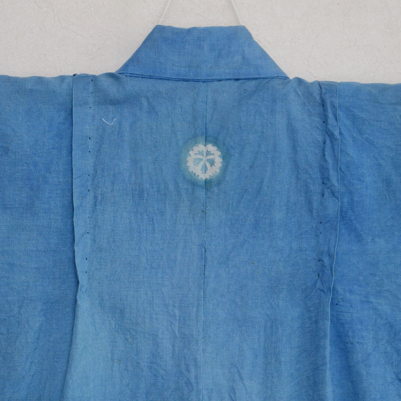 Antique Japanese Cotton Kimono for Children | Meiji-Taisho Era | 3 Family Crests with Bird & Botanical Sleeve Motifs
