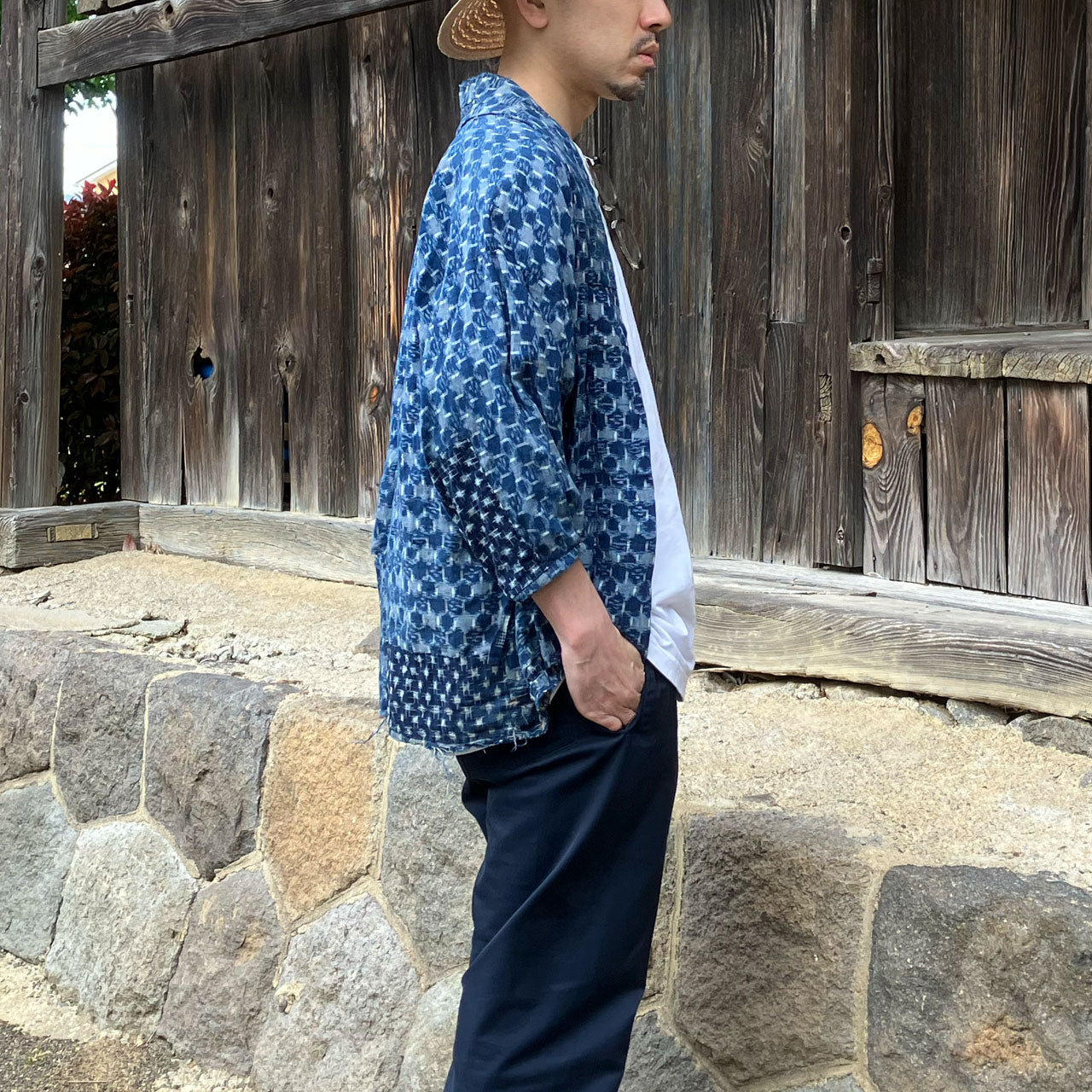Boro jacket with indigo patchwork and textile history