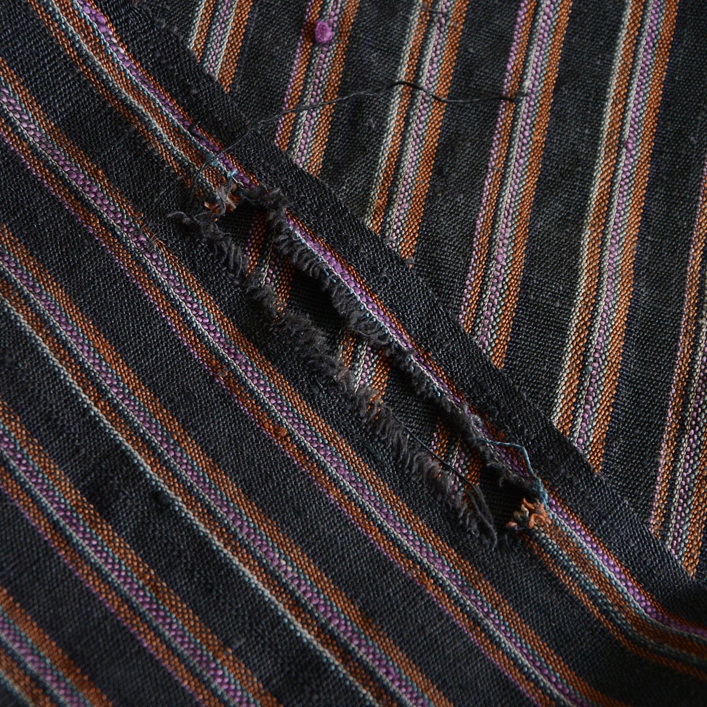 Japanese Fabric Scraps Cotton Kasuri Stripe Pattern Indigo Vintage Set of 5
