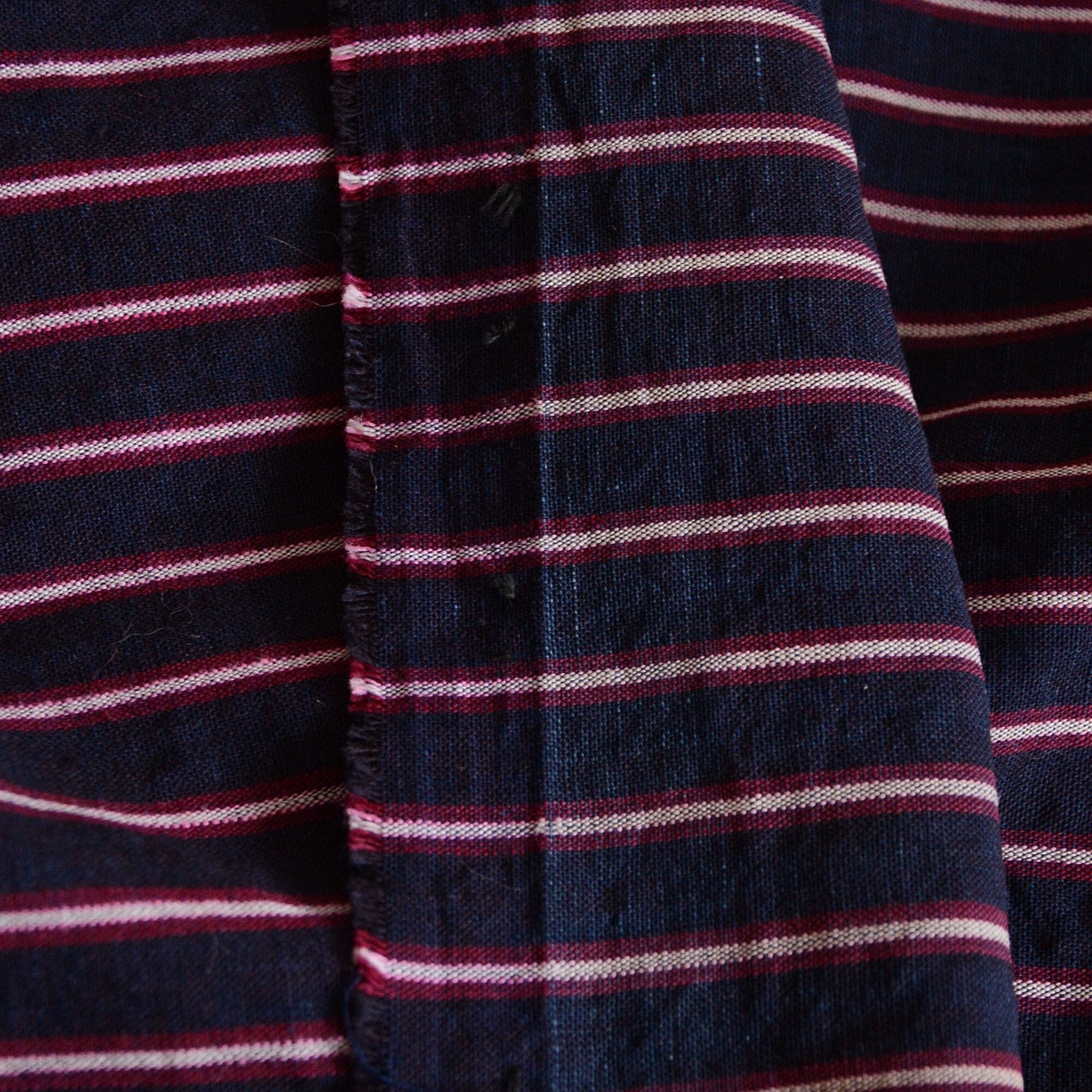 Japanese Fabric Scraps Cotton Kasuri Stripe Pattern Indigo Vintage Set of 5