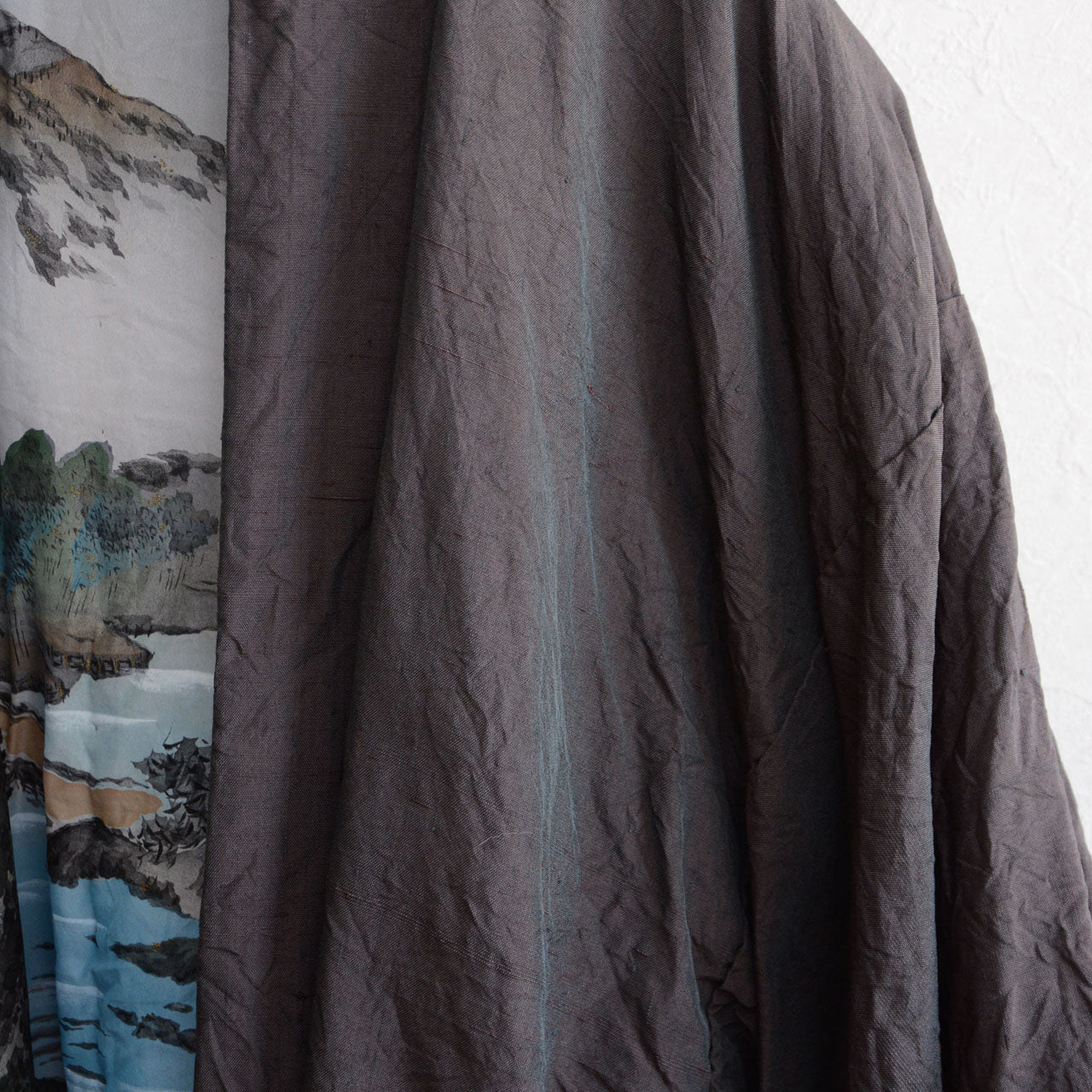Haori Jacket Japanese Art Lining Iridescent Reversible Japan Vintage 70s
