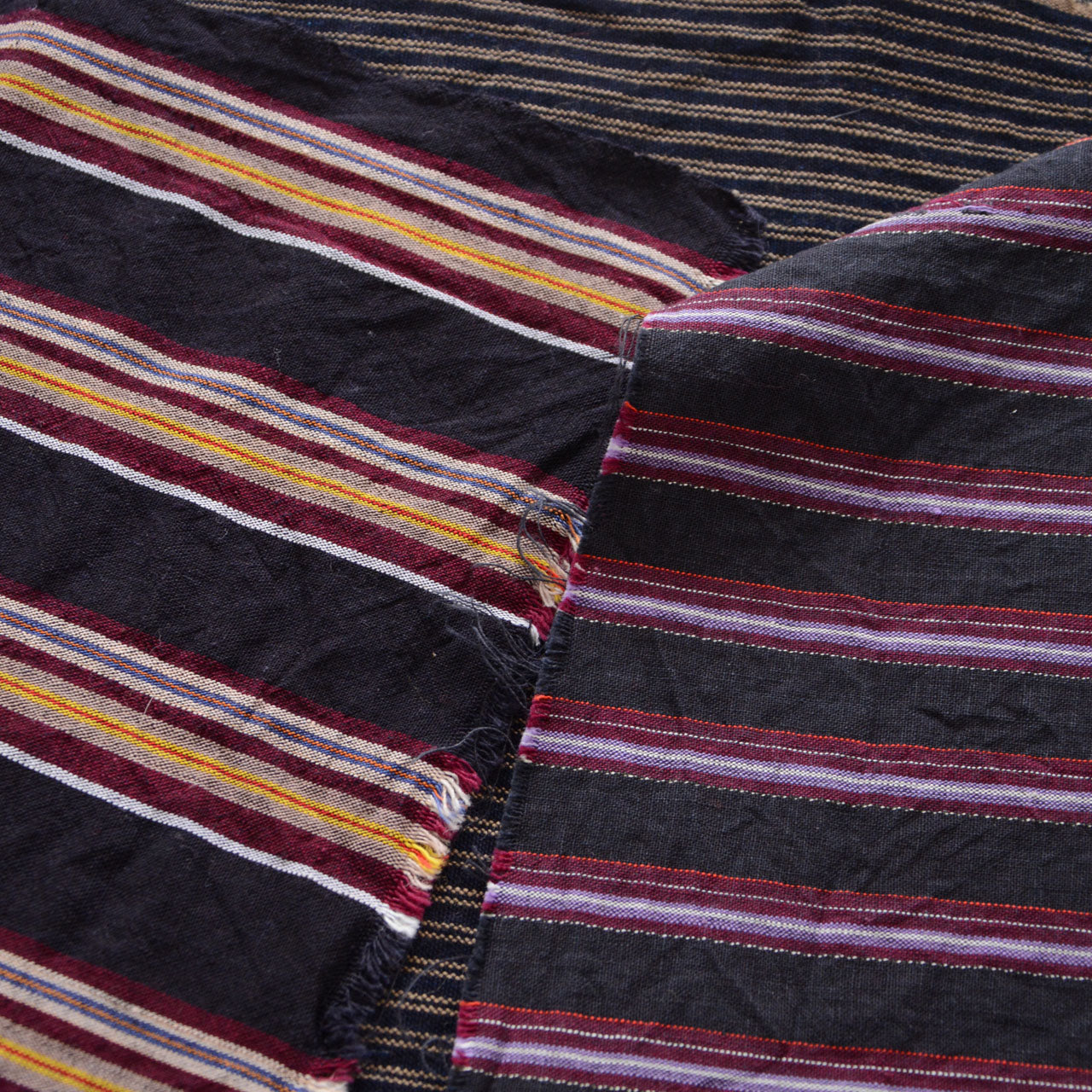 Vintage Japanese Cotton Stripe Fabric – 5 Unique Pieces for Creative Projects B17