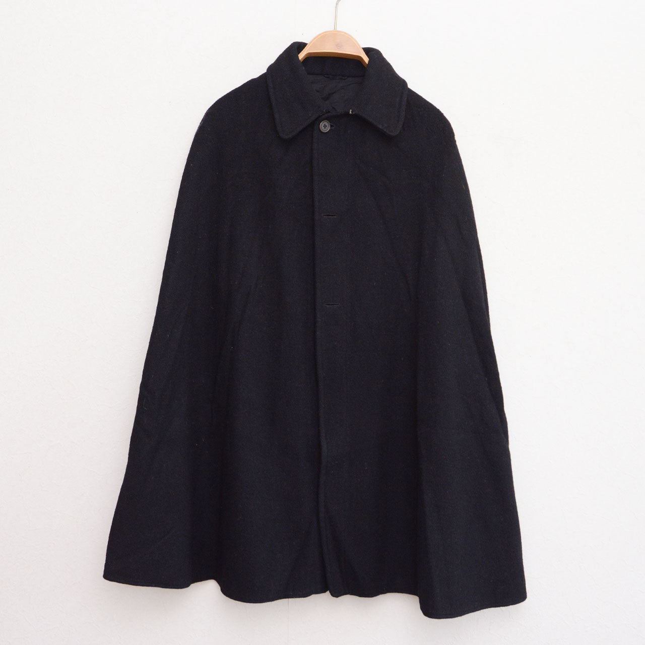Front of Japanese vintage black wool Bankara mantle