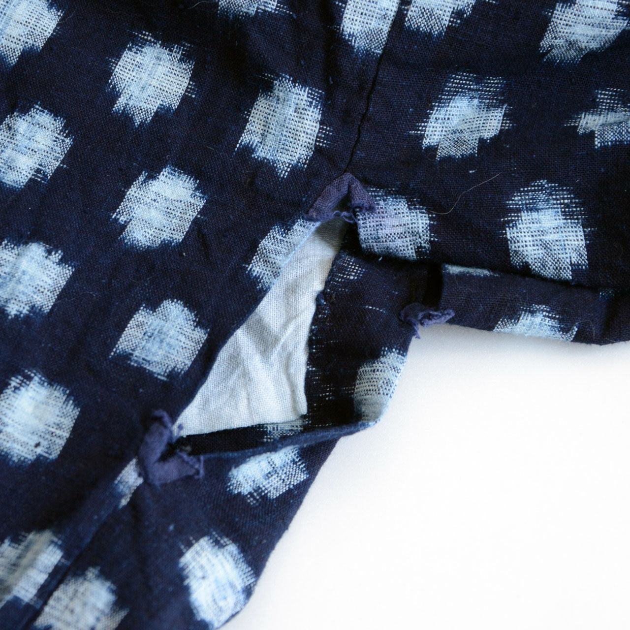 Handmade-inspired Mid Showa indigo cotton jacket with subtle patterning
