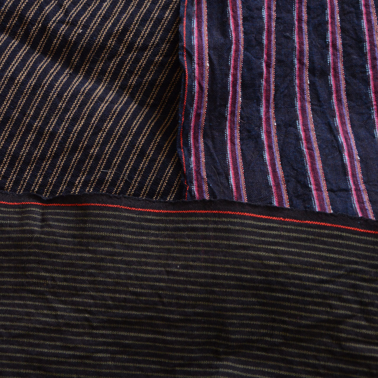 Vintage Japanese Cotton Stripe Fabric – 5 Unique Pieces for Creative Projects B17