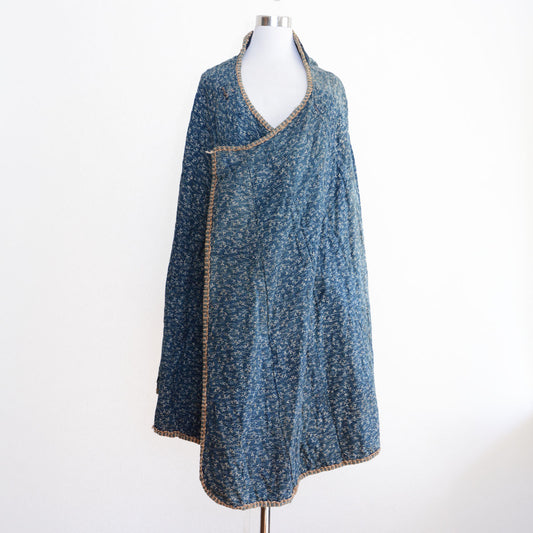 A vintage Japanese indigo-dyed dochu kappa garment from the late Edo to Meiji period.