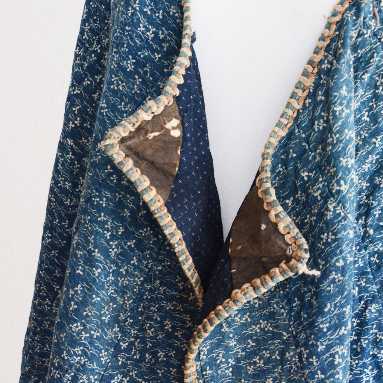 A traditional Japanese cotton dochu kappa with indigo coloration.
