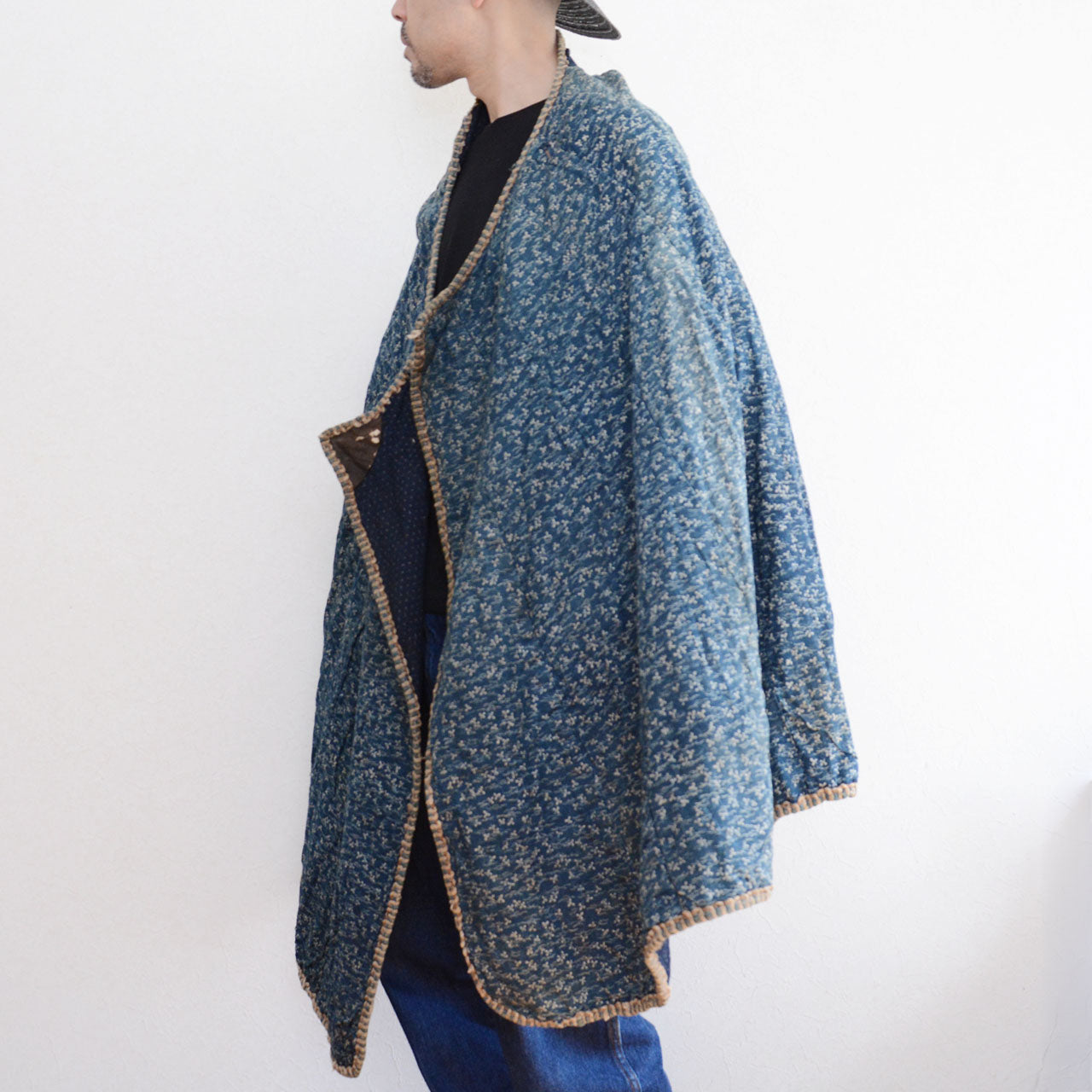 A historical Japanese cotton garment with indigo coloration.