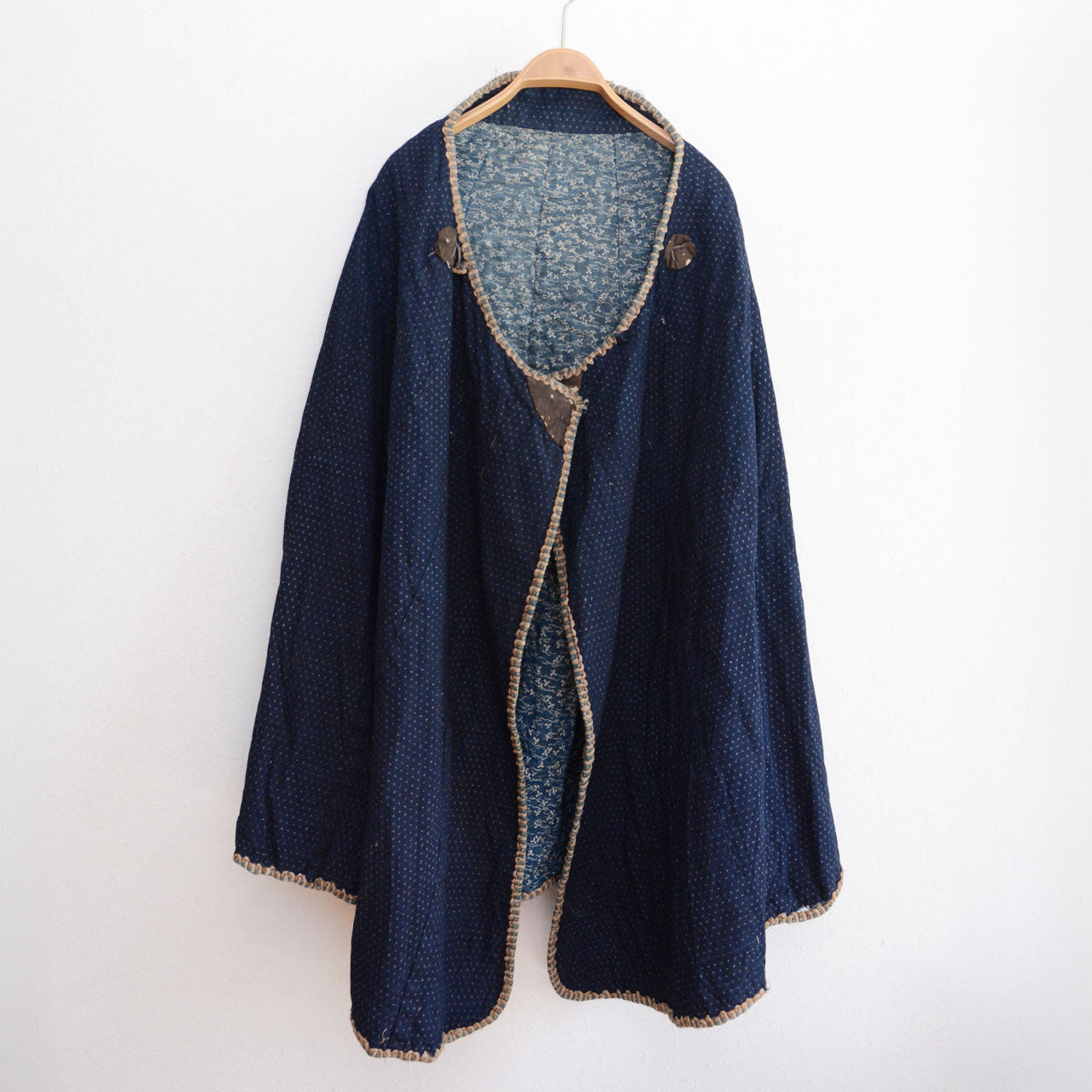 A rare vintage Japanese indigo cotton dochu kappa.