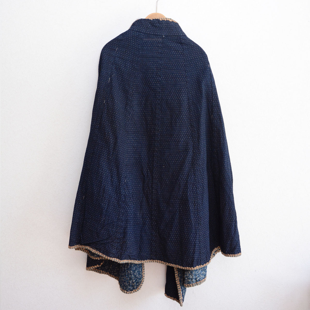 An antique Japanese travel garment dyed in deep indigo.