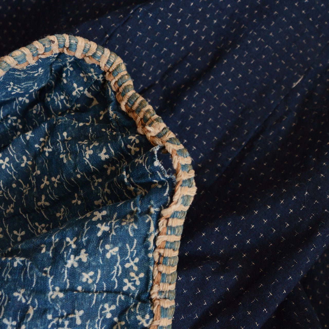 A traditional Japanese indigo-dyed dochu kappa garment.