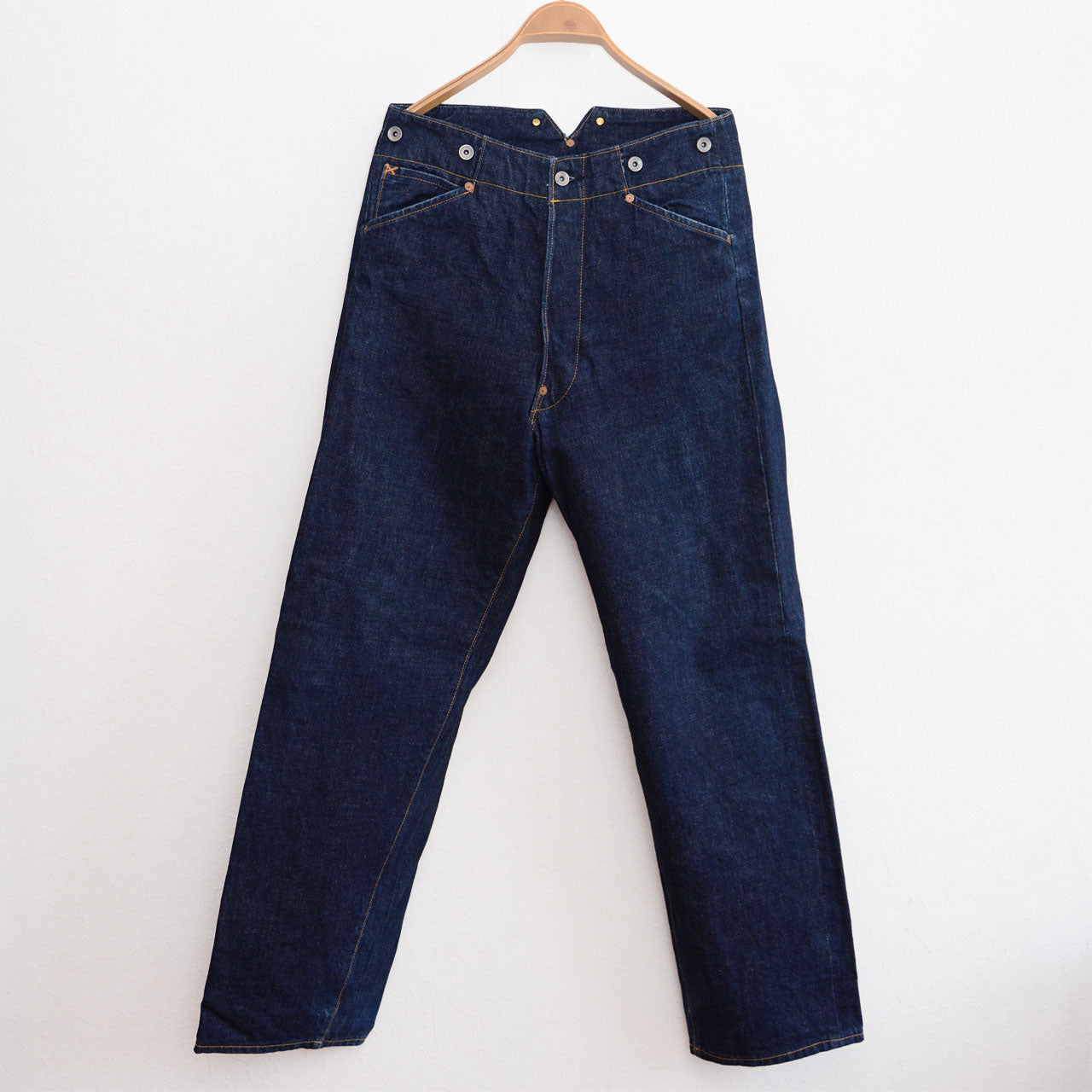 EVIS selvedge denim jeans, STYLE CRAFT & CO. suspender belt, 1990s Japan vintage