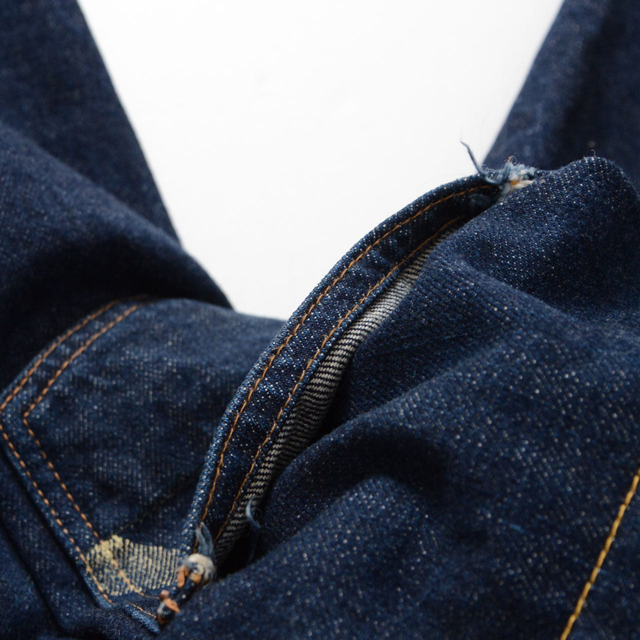 Button fly, indigo selvedge denim, EVIS ultra-early lot, 1990s Japan vintage