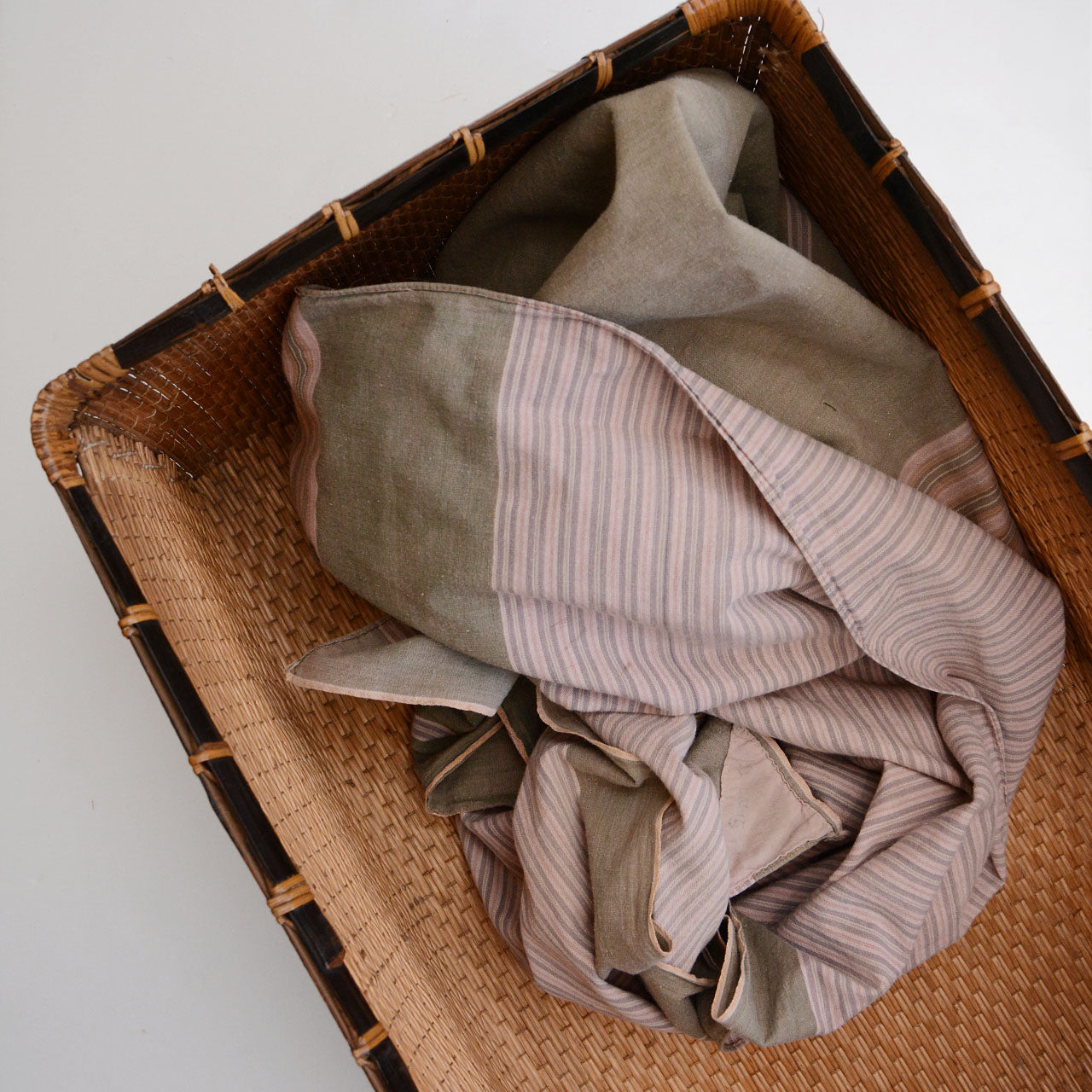 Furoshiki wrapping cloth with striped cotton fabric