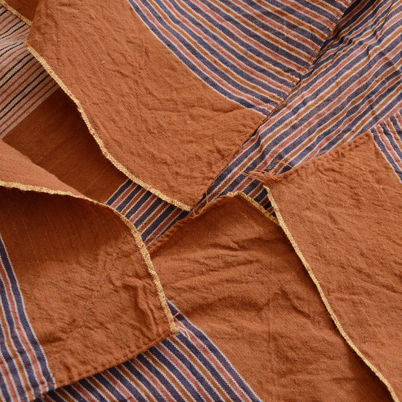 Japanese vintage cotton textile with linear pattern