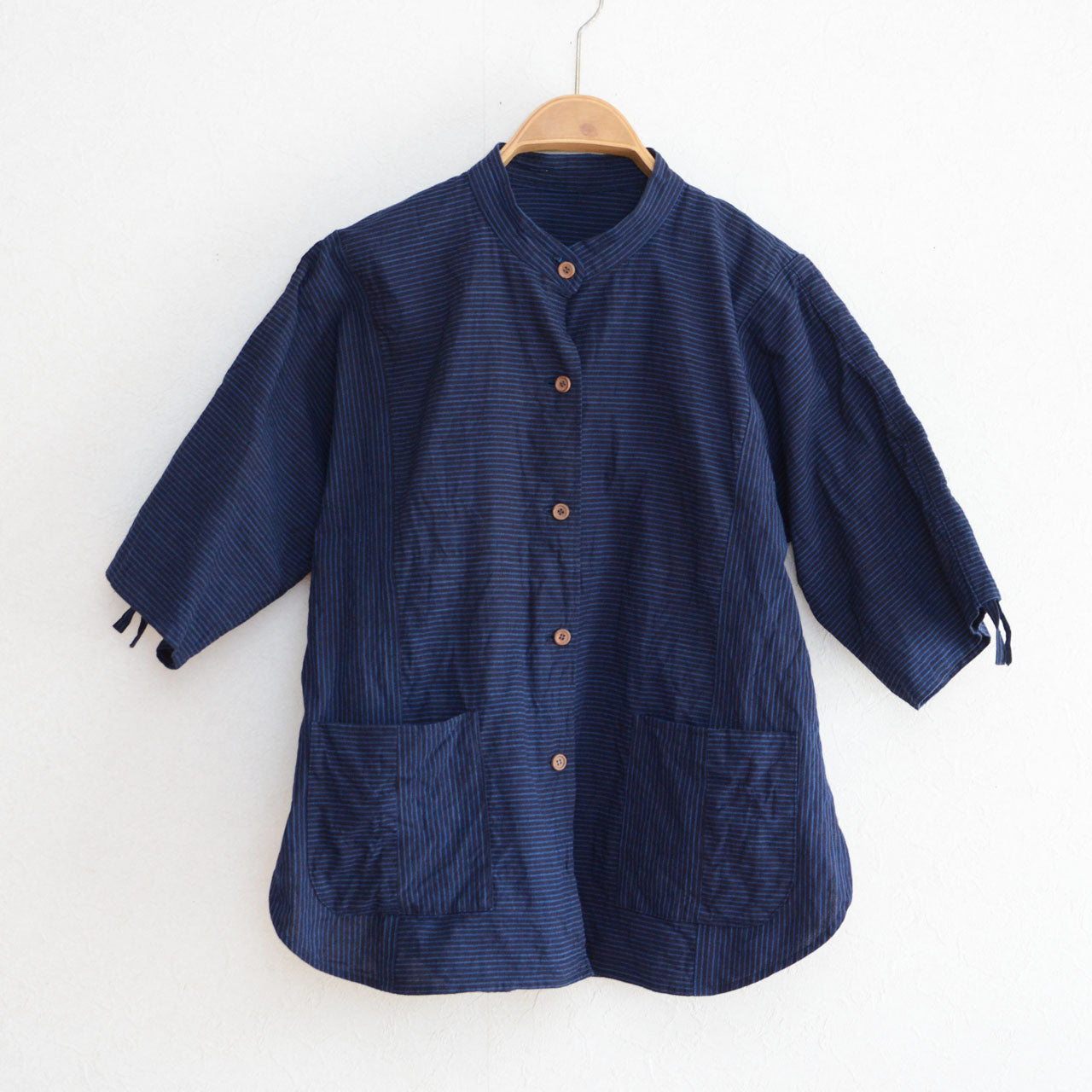 Vintage-inspired striped cotton blouse for women