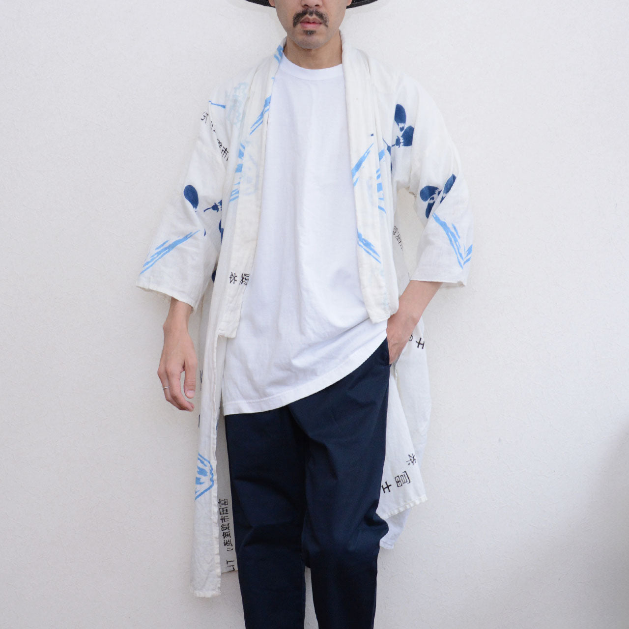 Unique Showa Era Patchwork Cotton Long Jacket