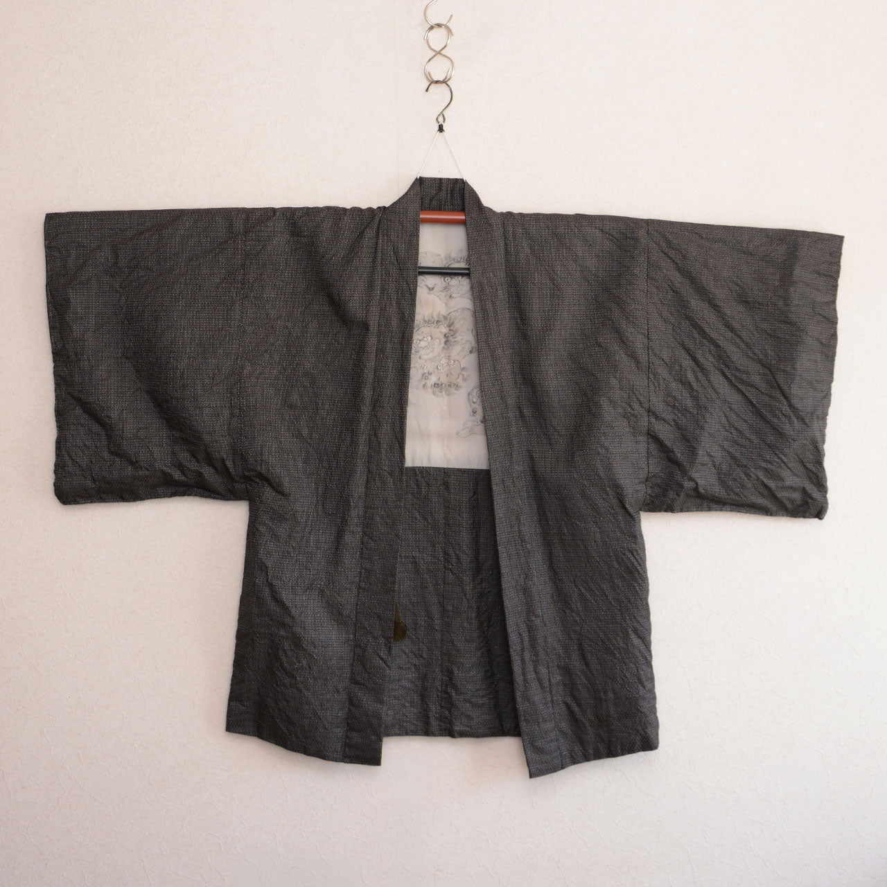 Vintage haori with karashishi guardian lion lining, Japan