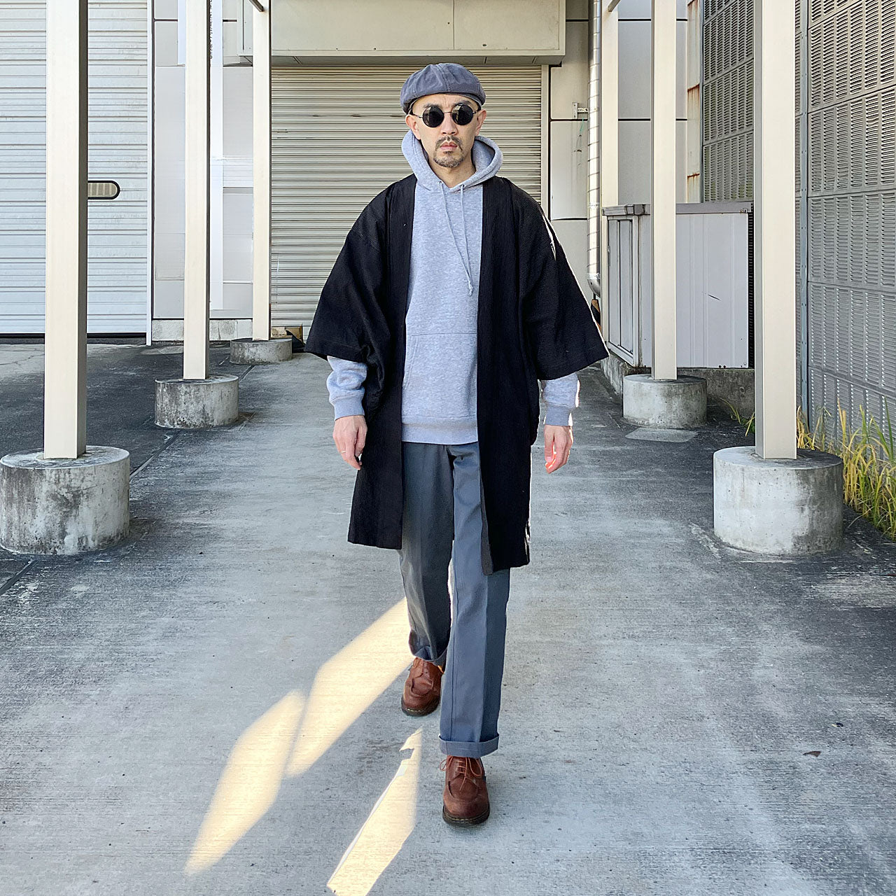 Authentic Japanese haori jacket in timeless indigo stripes