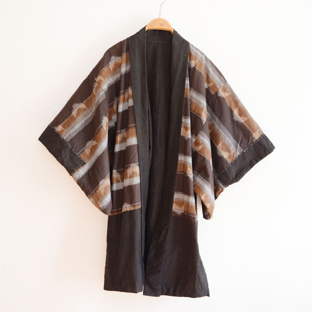 Indigo cotton haori with subtle pattern and texture
