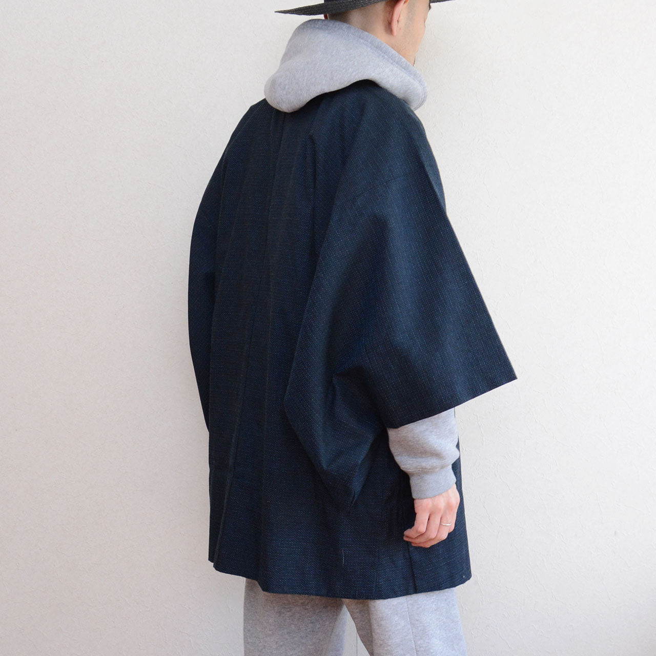 Vintage Japanese haori jacket with textile pattern
