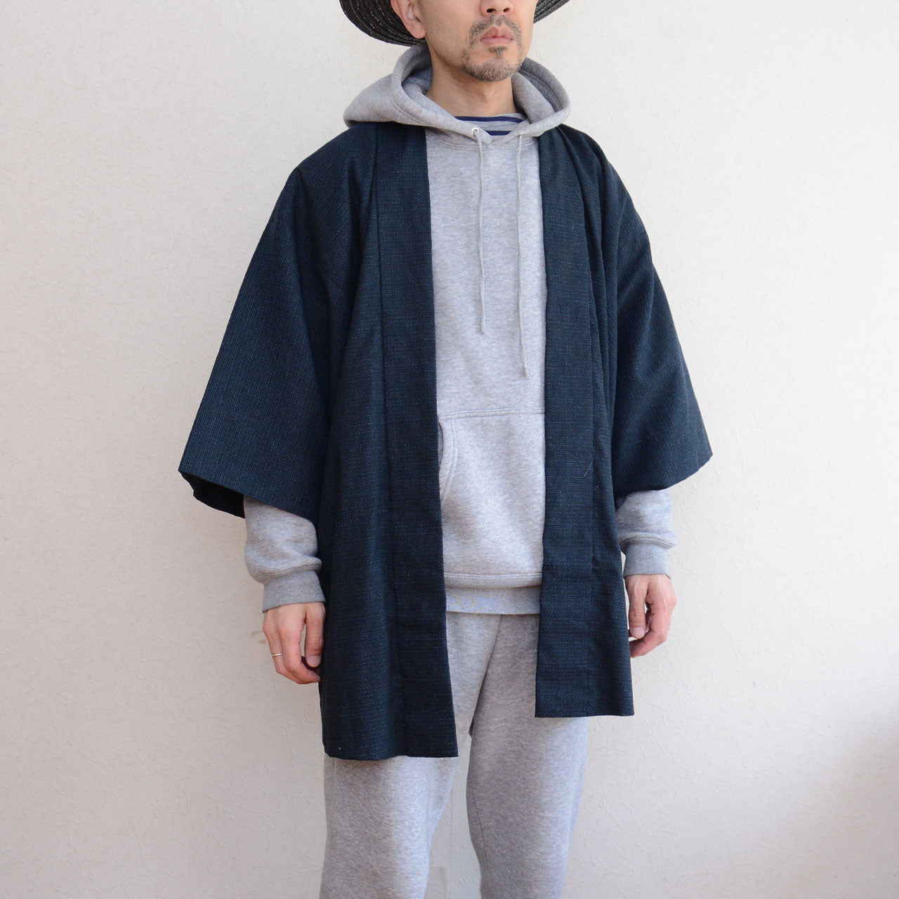 Japanese vintage haori jacket with inner textile design