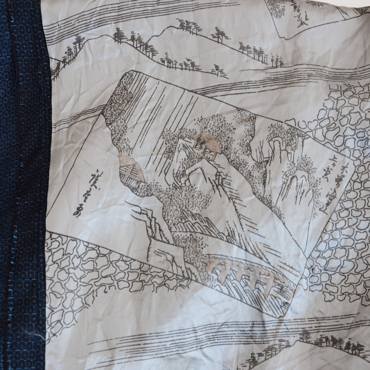 Traditional Japanese haori jacket with vintage textile