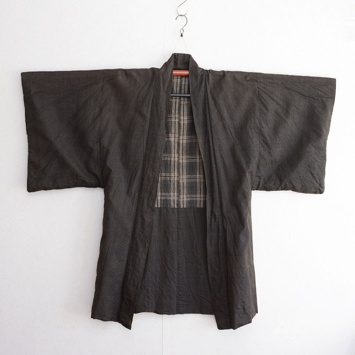 Fine-striped men’s haori jacket from Showa-era Japan