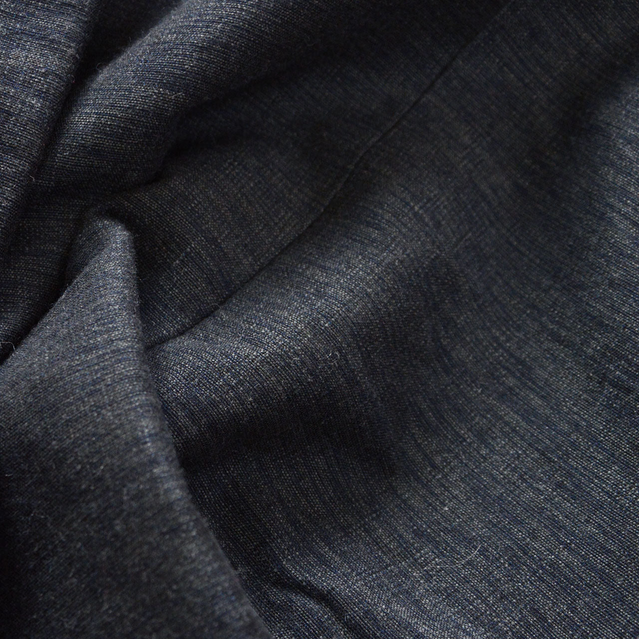 Deadstock Japanese haori jacket, wool shell, blue lining, daruma motif, Nana Korobi Ya Oki