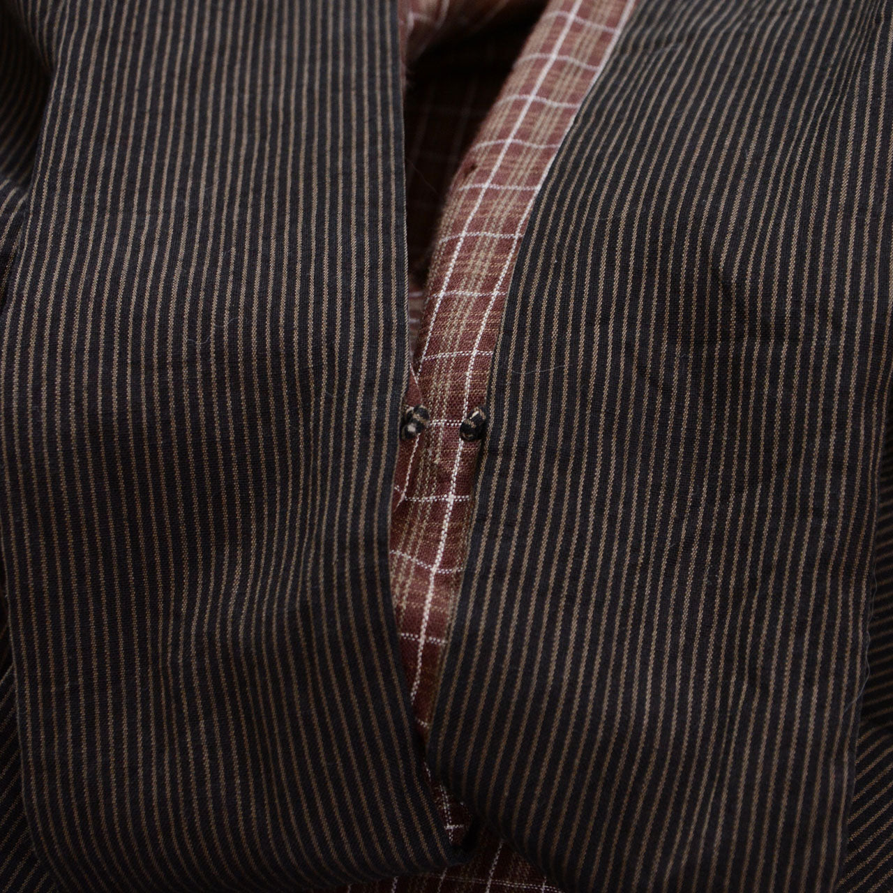 Himo loop attachment point on long haori jacket, cotton, Japan vintage