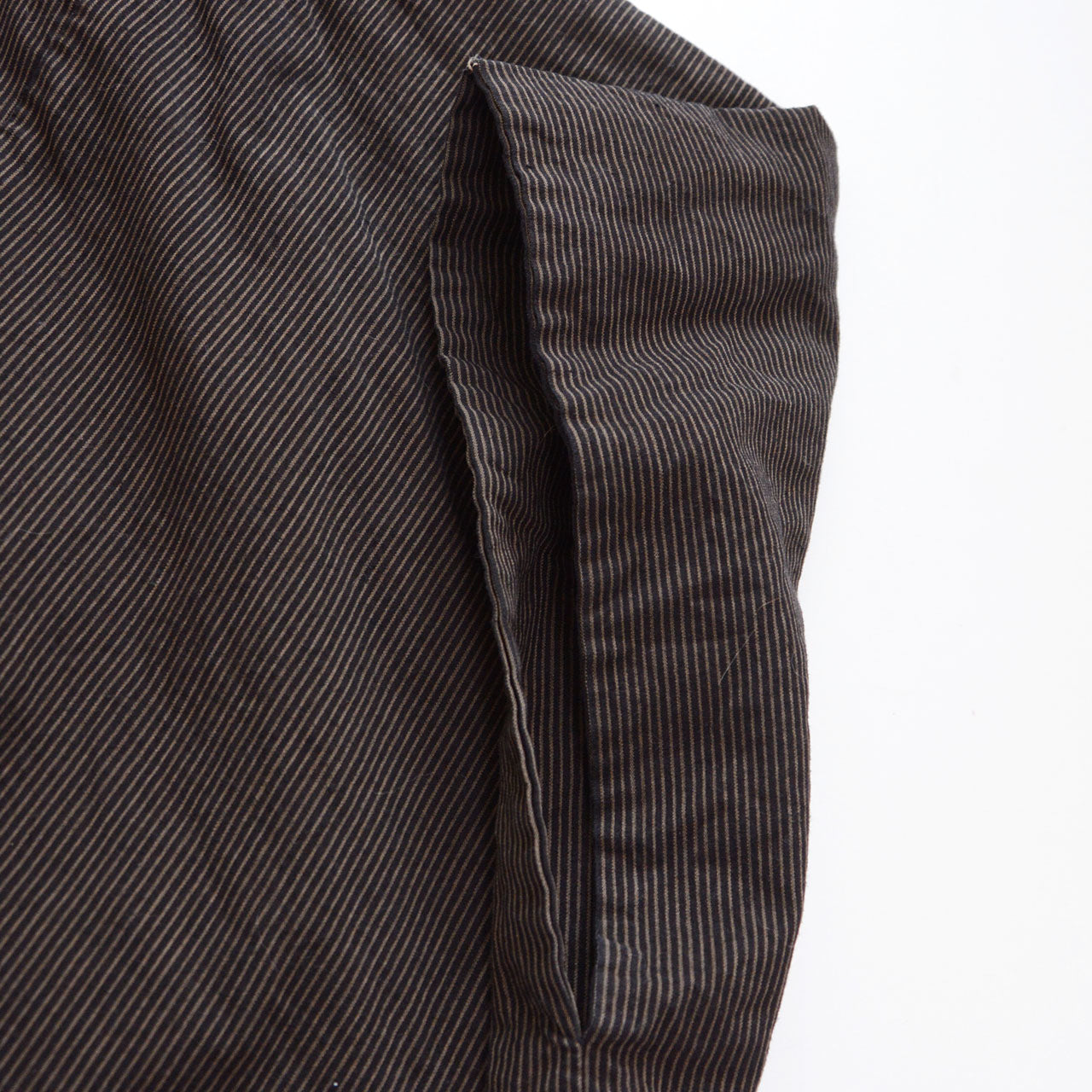 Cuff detail, cotton stripe long haori jacket, early Showa era Japan vintage