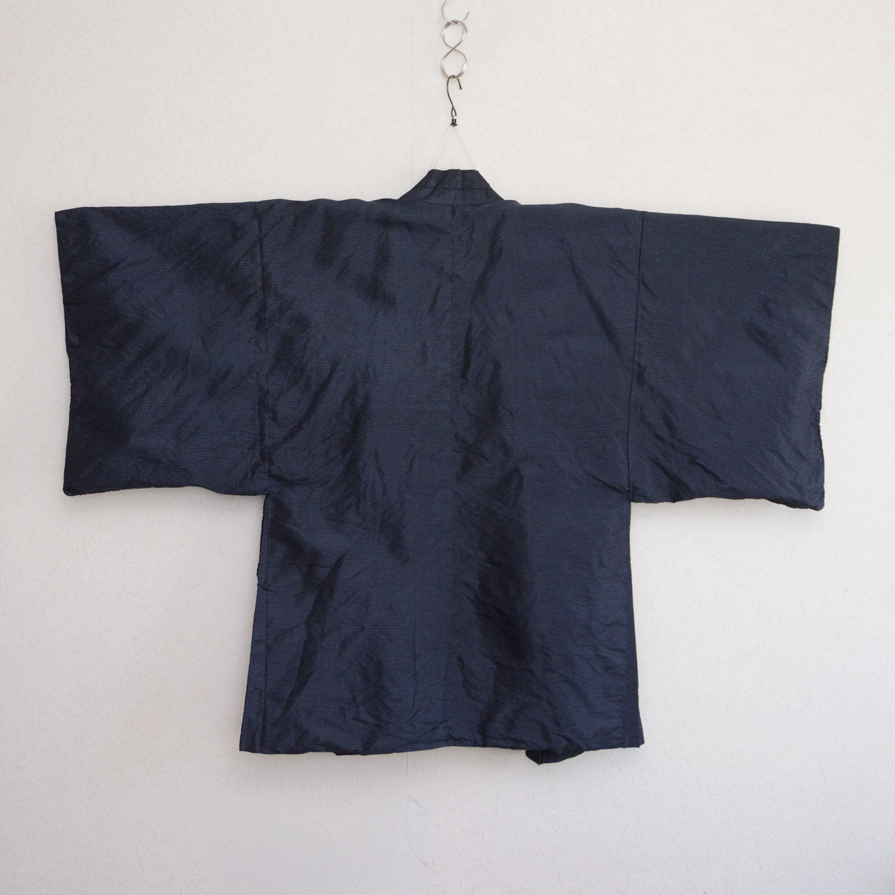 Japanese vintage haori, navy wool-blend, traditional silhouette