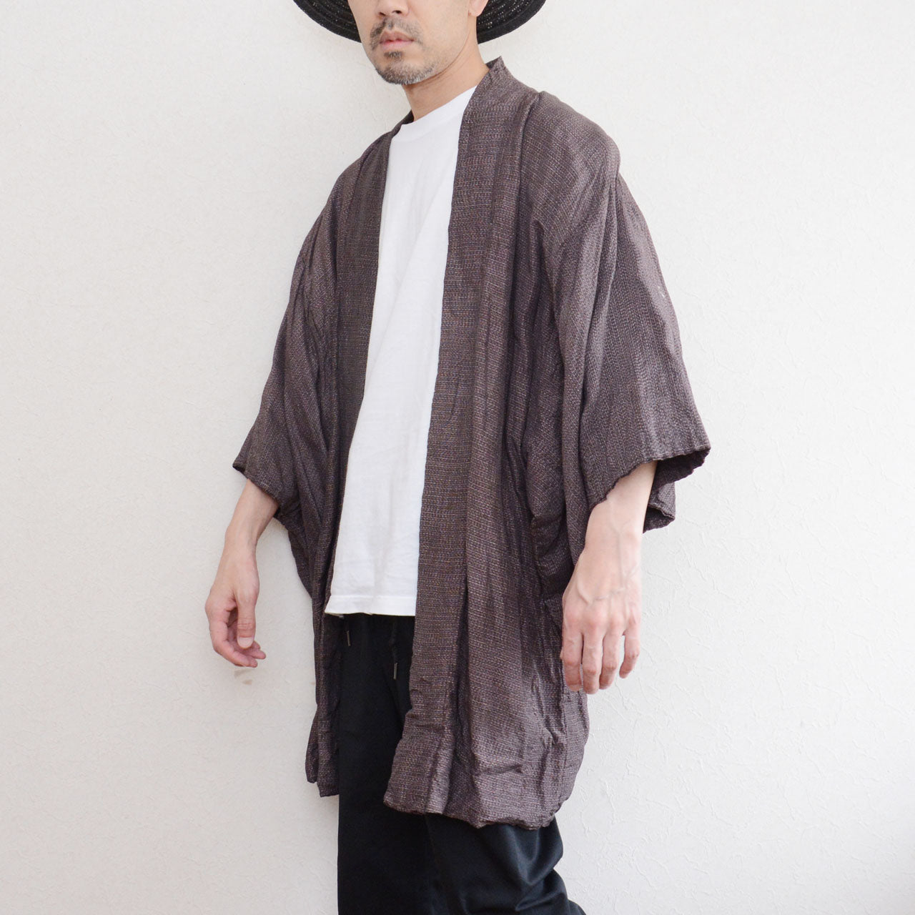 Haori Jacket Men | Gourd Crab Fukuju Auspicious Lining | Showa