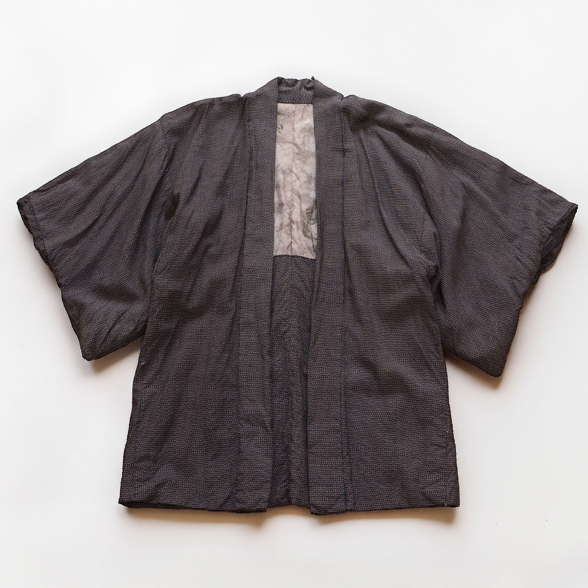 Japanese vintage men's haori, front view, late Showa era