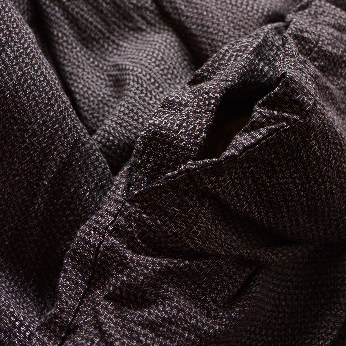 Japanese vintage men's haori cuff with fraying, late Showa era