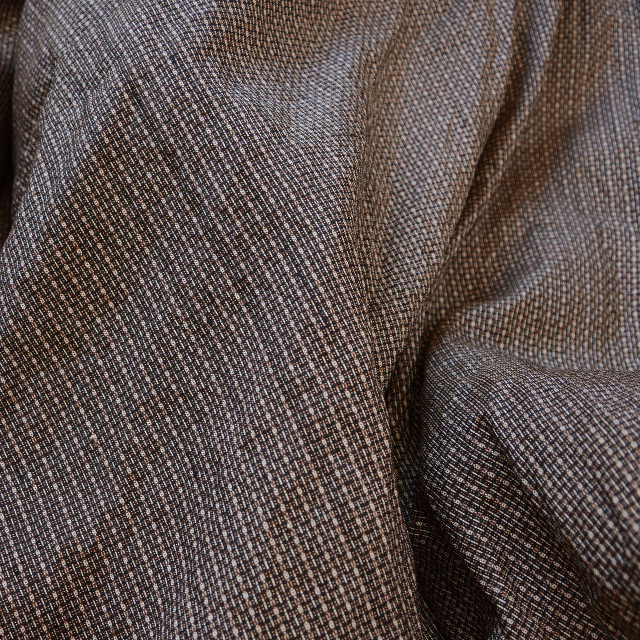 Showa era men's haori jacket, deep brown silk blend, traditional Japanese outerwear