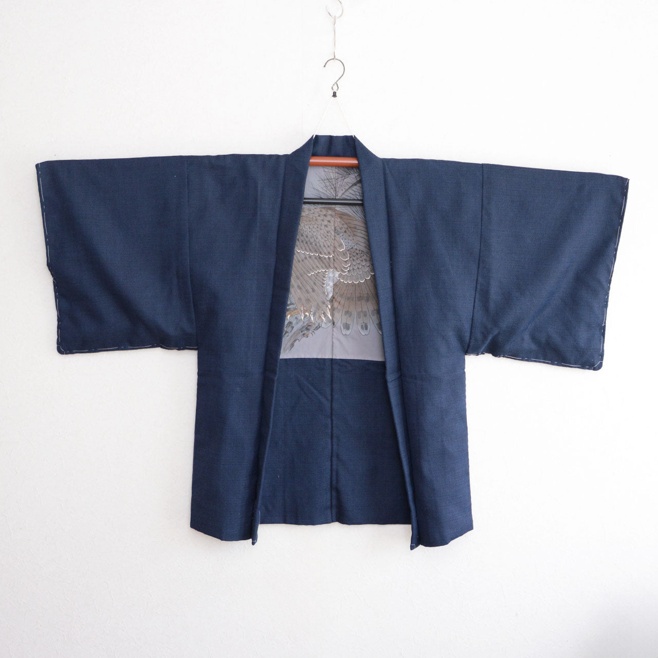 Vintage Japanese Men’s Haori with Bold Eagle Print