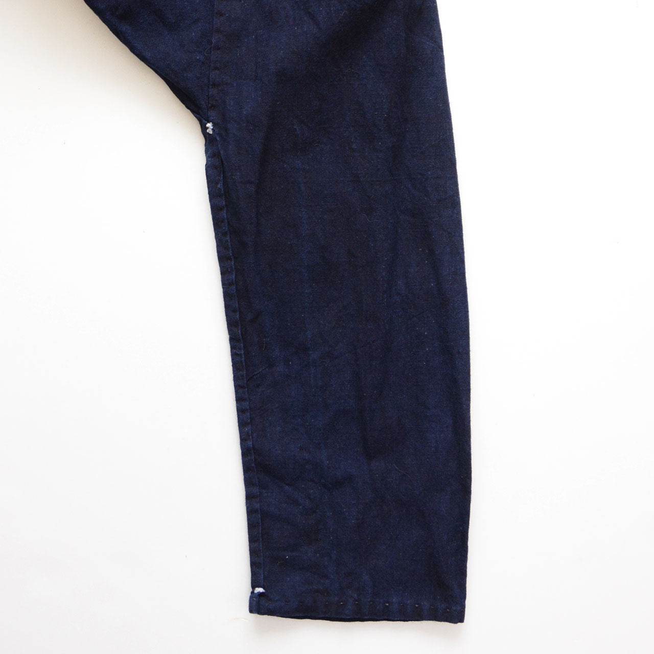 Aizome cotton monpe, natural indigo dye, Taisho–early Showa Japanese vintage handmade trousers