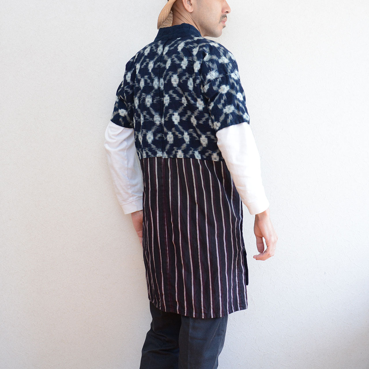 Japanese noragi jacket styled for modern fashion layering.