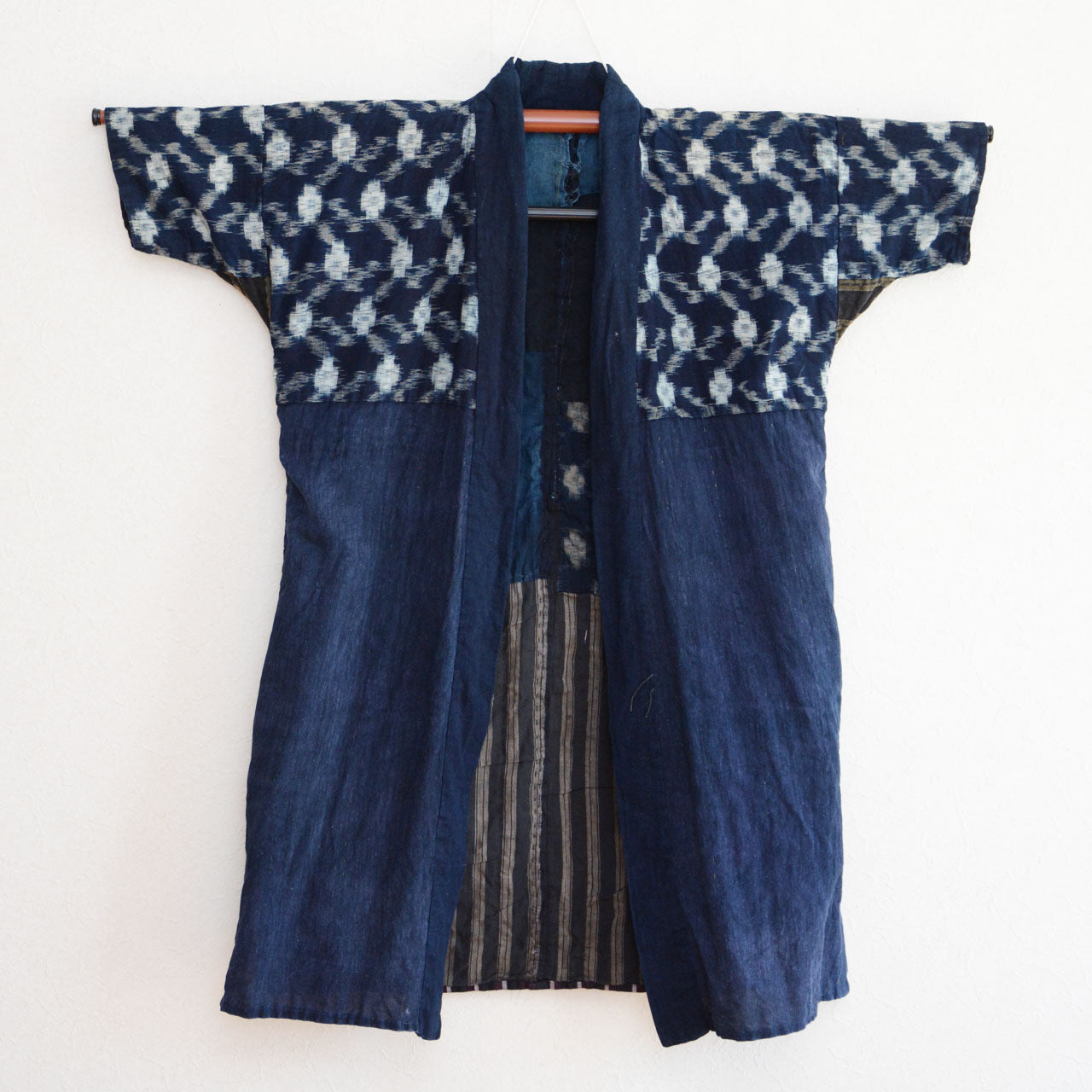 Crazy patchwork indigo noragi from Taisho to early Showa era Japan.