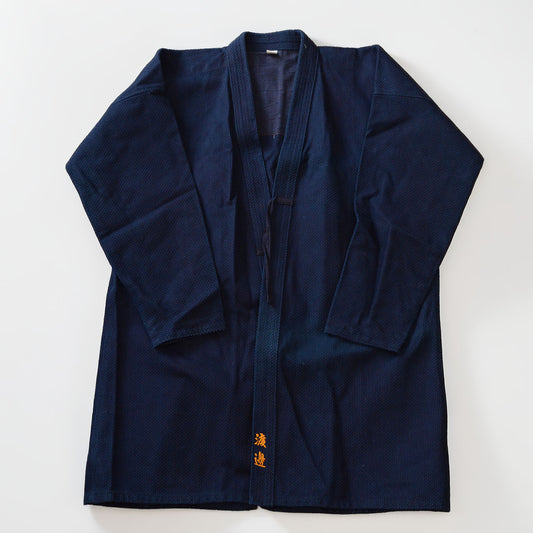 Vintage indigo cotton kendo jacket, deadstock, size 4, made in Japan