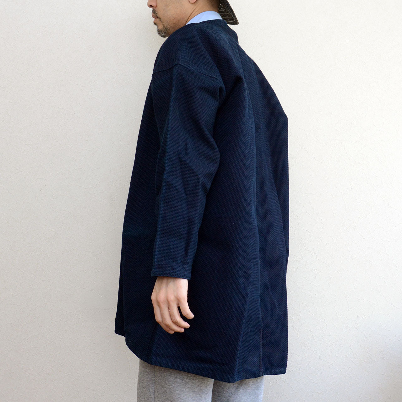 Japanese deadstock kendo jacket, natural indigo dye, 100% cotton, size 4