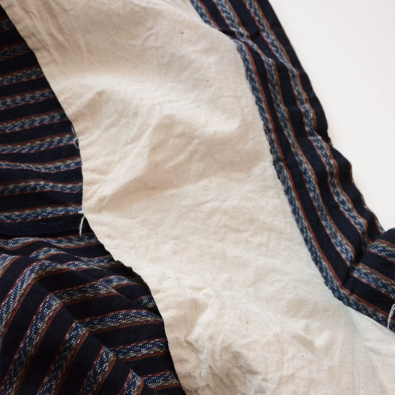 Indigo-dyed stripe cotton noragi jacket, Japan vintage textile