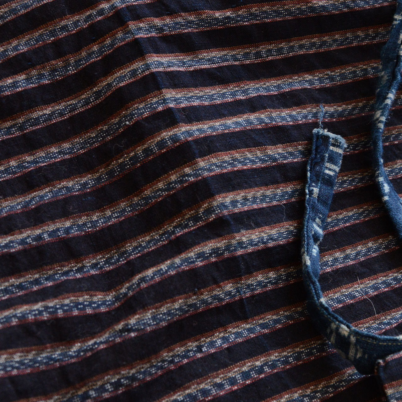 Vintage Japanese noragi in kasuri cotton, mid-20th century workwear