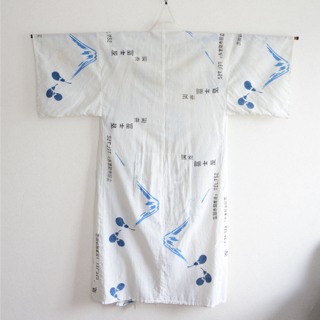 Handcrafted cotton kimono with wide sleeves and traditional Japanese design