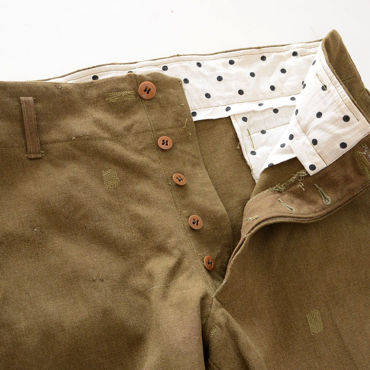Japanese vintage workwear pants, wool material, classic design