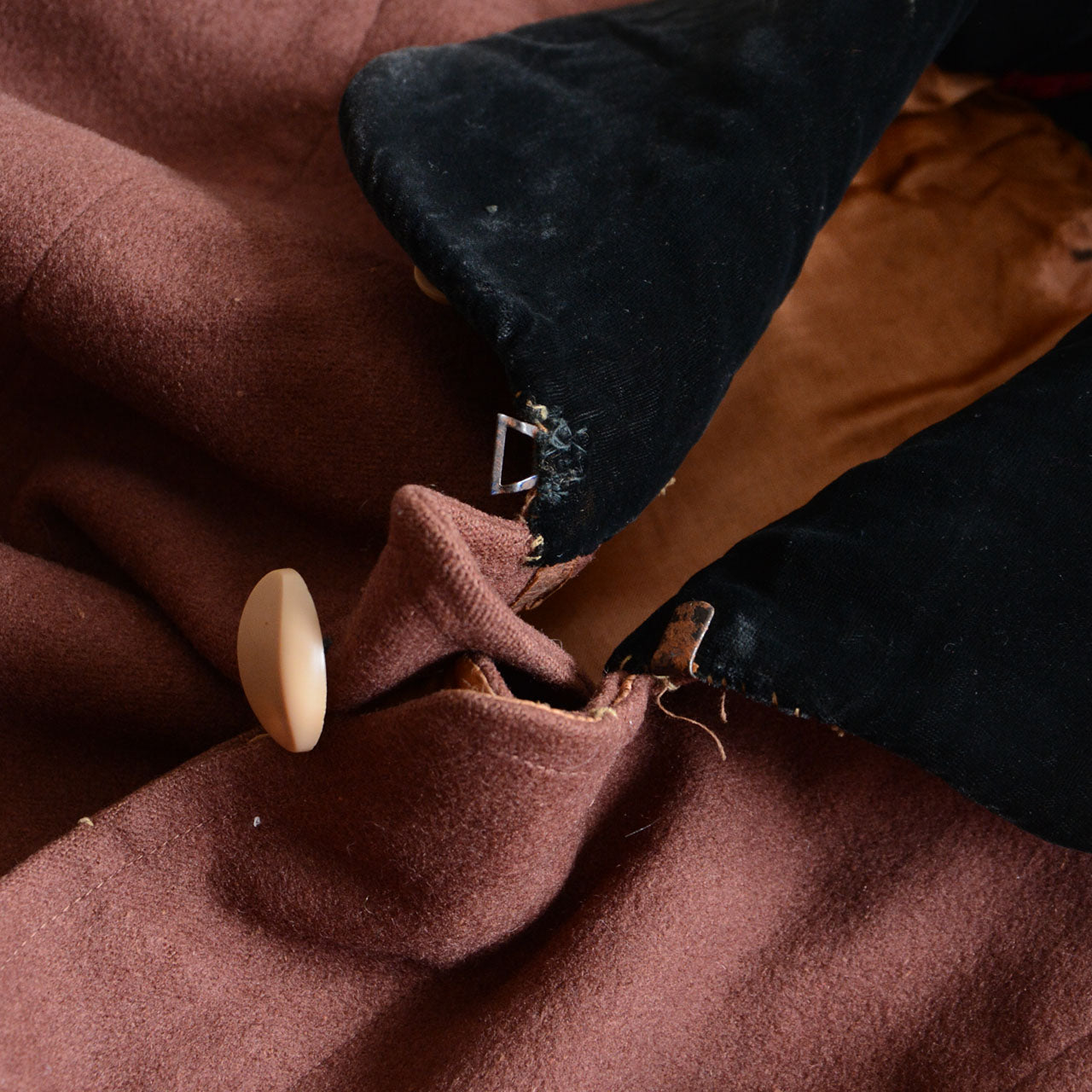 Japanese vintage mantle expressing historical depth and aged wool texture